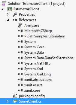 The library Ploeh.Samples.Estimation is referenced, but Ploeh.Samples.Estimation.Statistics isn't.