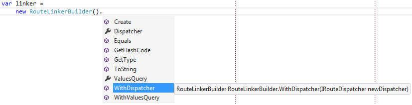Intellisense and Fluent Builder combined enhances discoverability