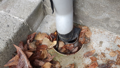 Misaligned drain pipes.